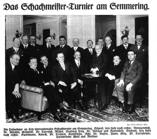 Die Teilnehmer des Meisterturniers in Semmering 1926