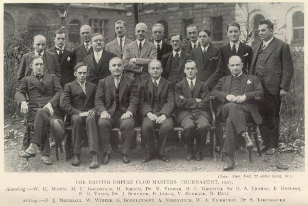 Die Teilnehmer beim Internationalen Meisterturnier des British Empire Club